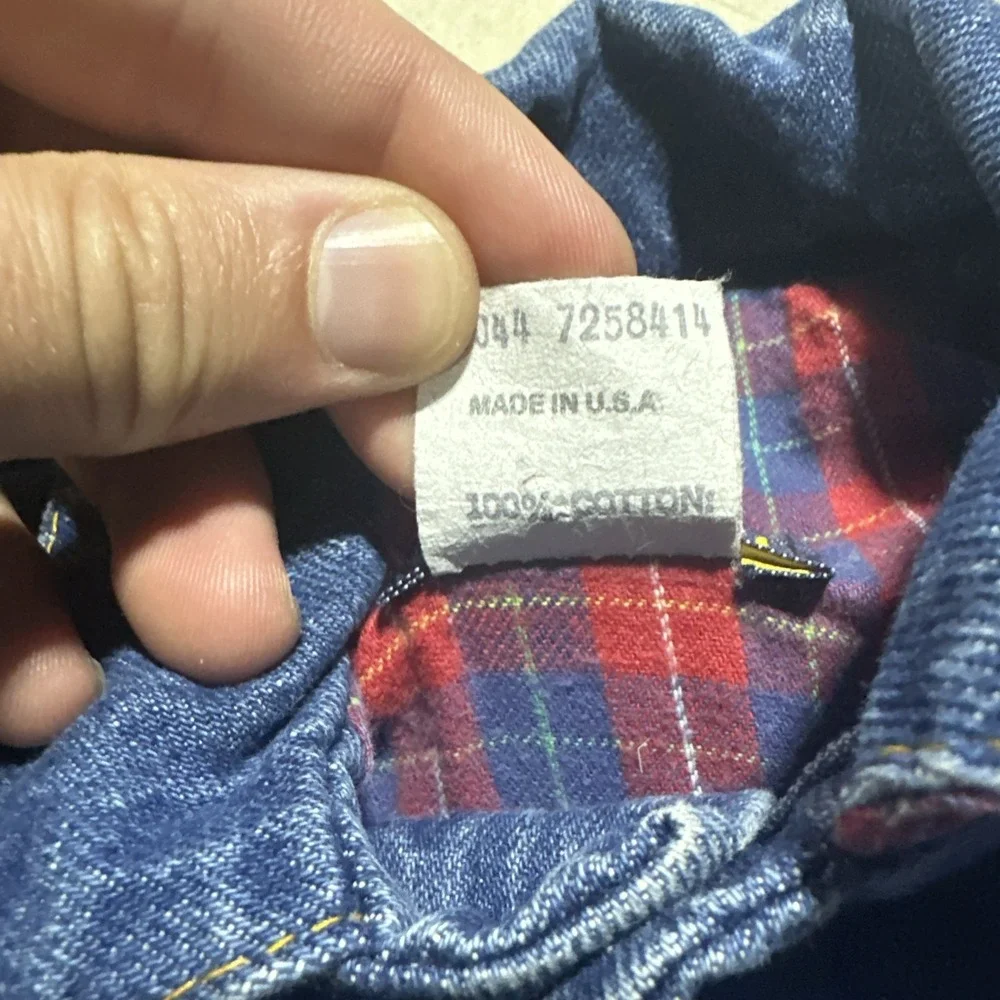 Vintage OshKosh B'Gosh Denim Jacket Flannel Lined Kids Size 5T Retro Made In USA